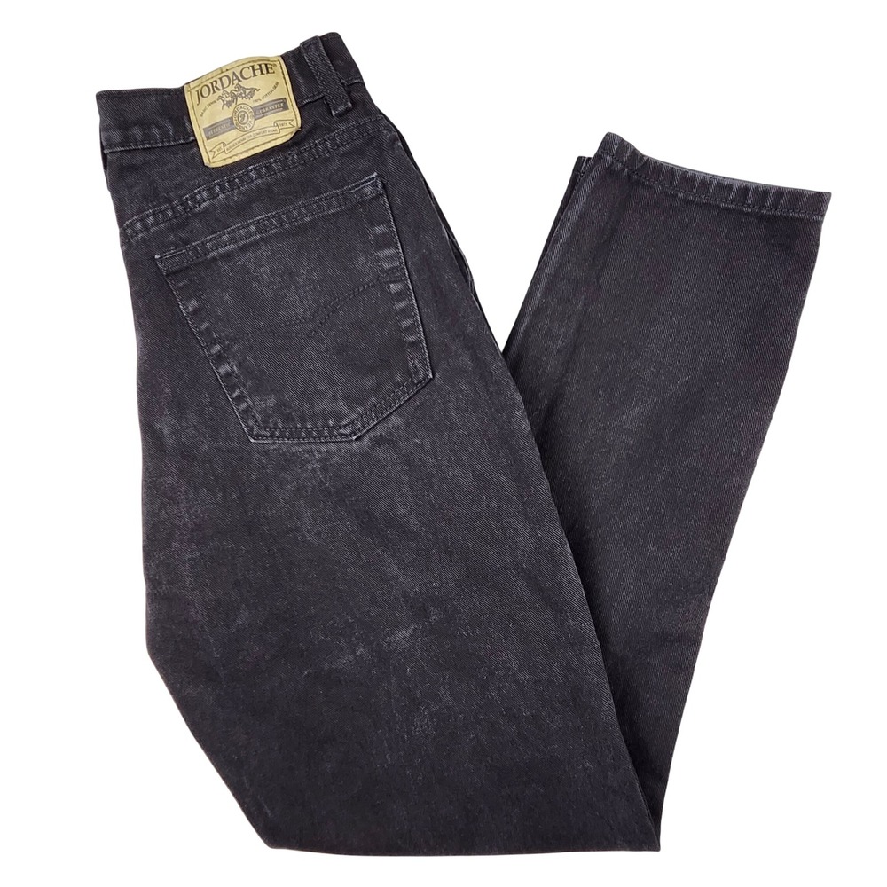 VTG 90s Jordache Jeans Women 15/16 Black High Rise Tapered Leg Denim 100101BB0